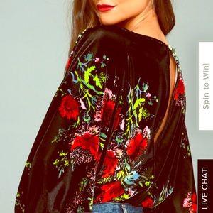 Free People Velvet Floral Bodysuit 🌹